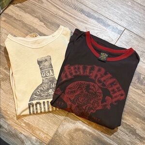 Lucky Brand Short Sleeve Tees - Cream and Black